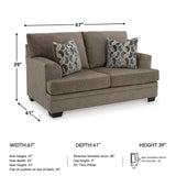 Signature Design by Ashley Stonemeade Casual Loveseat with 2 Toss Pillows, Dark Brown Signature Design by Ashley