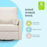 Carter's by DaVinci Ethan Swivel Recliner in Performance Cream Linen, GREENGUARD Gold & CertiPUR-US® Certified DaVinci