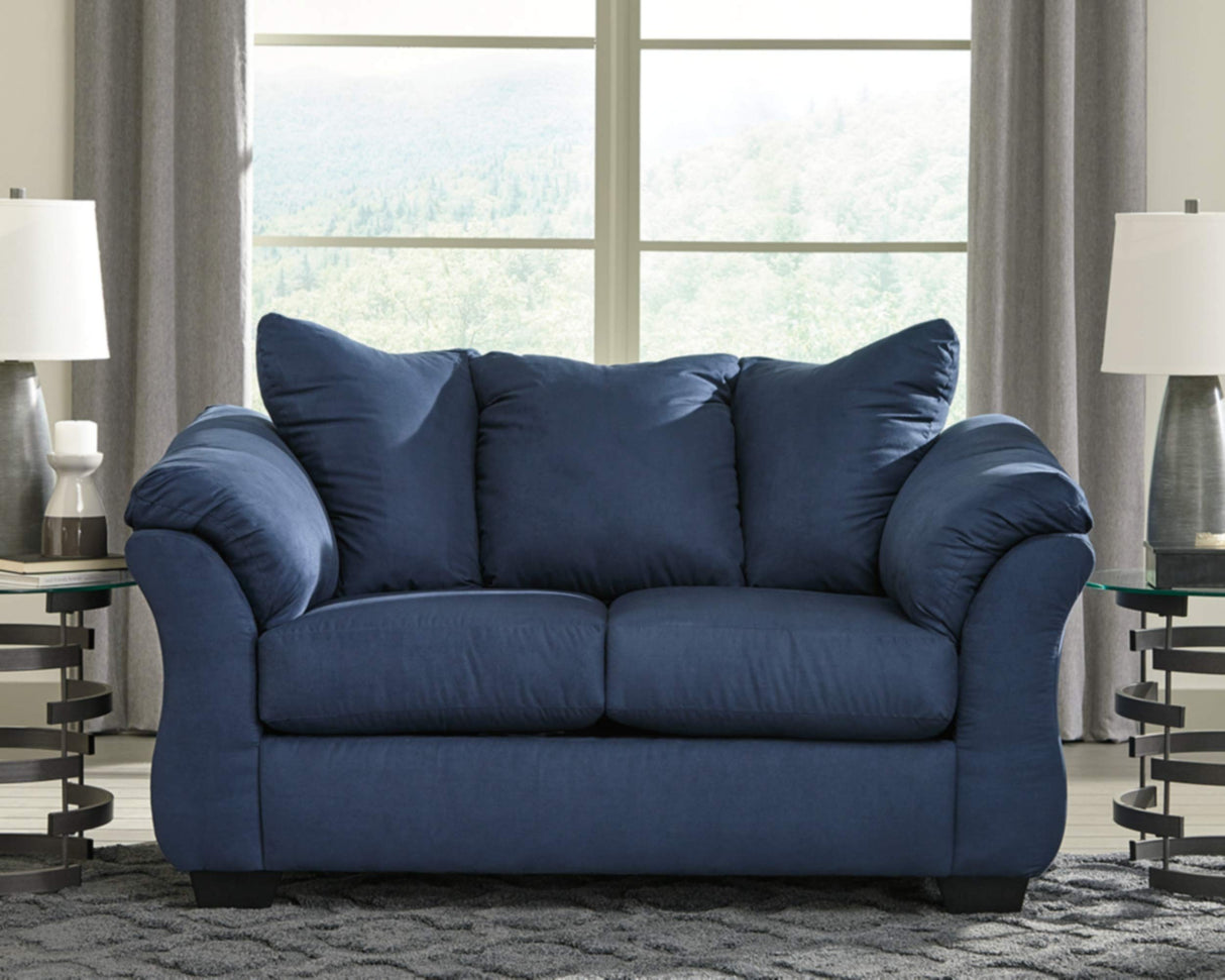 Signature Design by Ashley Darcy Casual Plush Loveseat, Dark Blue Signature Design by Ashley