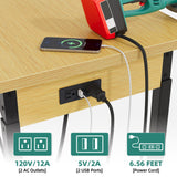 YITAHOME 60" Adjustable Workbench with Pegboard, Wheels & 1600 LB Capacity, Rolling Work Table with AC/USB Outlets, Hooks, and Rack, Heavy-Duty Work Bench for Garage, Workshop, Office, or Home YITAHOME