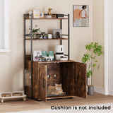 GAOMON Cat Litter Box Enclosure with Shelf Storage, 2-in-1 Hidden Cat Washroom Furniture, Indoor Cat Cabinet, Hidden Cat Box Enclosure with 3 Shelves and Door, Cat House for Most Litter Box, Brown GAOMON