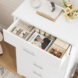 HITHOS Tall Dresser for Bedroom, White Dresser, Modern 6 Drawer Dresser for Closet, 31.5" Wide Wood Chest of Drawers, Vertical Dresser Chest Storage Cabinet for Living Room, Entryway, Hallway, White HITHOS