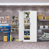 iDEKAI Metal Storage Cabinet with Lock, 71" Garage Storage Cabinets with 2 Lockable Doors and 4 Adjustable Shelves,Tall File Cabinet, Tool Cabinet for Office,Home,Garage,Gym,School (White) iDEKAI