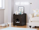 PAWLAND Cat Litter Box Enclosure, Cat House Side Table,Night Stand Pet House, Indoor Cat House, Espresso PAWLAND