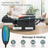 HUSFU Power Lift Recliner Chair for Elderly, Dual Motor Lift Chair with Heat and Massage,Lay Flat Lift Chair Infinite Position Sleeping Chair w/USB Ports and Remote Control,Chenille,Grey Blue HUSFU