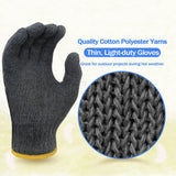 Evridwear Cotton Work Gloves Light-duty String Knit BBQ Glove Liner for Outdoor Cooking, Painting, Gardening Men & Women 10 Pairs (Grey, Large) Evridwear