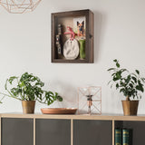 Gognlvn Pet Memorial Shadow Box with Clay Paw Print Impression Kit,Dog Wood Picture Frame Ornament as Loss Pet Keepsake and Gifts for Pet Lover Gognlvn