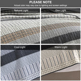 PANGUSHAN 100% Cotton Quilt Set King Size, Patchwork King Quilt Bedding Set Bedspreads, Farmhouse Lightweight Comforter Reversible Quilt, White/Brown/Grey Bed Spread for All Season, 3 Pieces PANGUSHAN