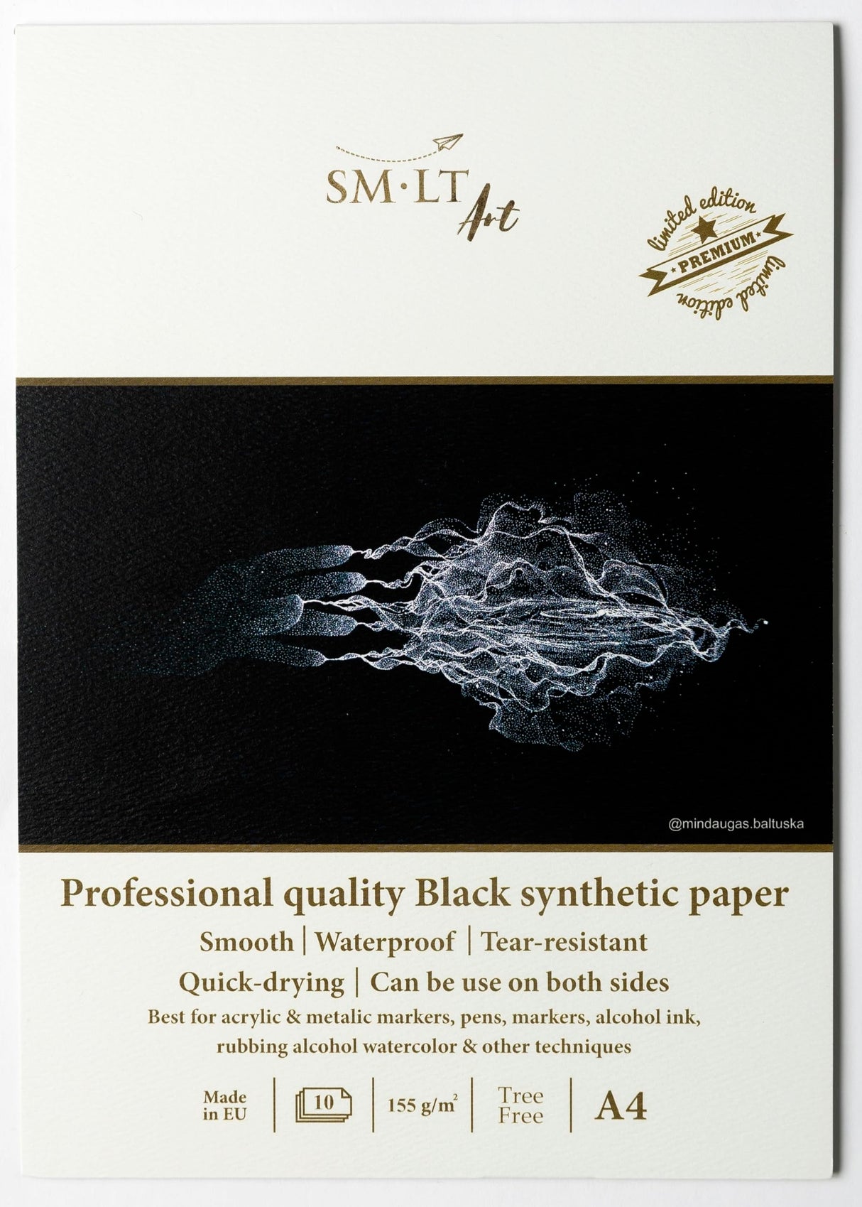 SM-LT Beaux-Arts Yupo Pad A4 10 Sheets 155 GSM Black SM.LT