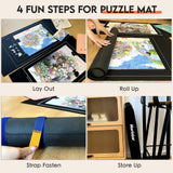 Nariolar Rubber and Felt Jigsaw Puzzle Mat Roll Up, Nariolar 47 x 26 Inch Portable Non-Slip Puzzle Roll-Up Mat for 500/1000/1500 Piece Jigsaw Puzzles, Pack of 2 Mats Nariolar