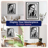 Modern Merch 'Stay Positive' Halloween Diamond Art Kits for Adults Scary Skeleton Diamond Painting Kits for Adults, Motivational Quote Cross Stitch Gem Art, Round Drill 12x16 DIY Black and White Art Modern Merch