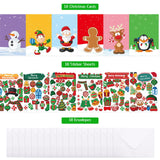 Fancy Land Christmas Cards with Envelopes and Stickers 18pcs Holiday DIY Make Your Own Christmas Cards Making Kit Craft for Kids Classic Fancy Land