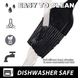 Anaeat 2 Pack Silicone Basting Pastry Brushes - Heat Resistant Brush with Soft Bristles, Hygienic One Piece Design, Marinade Brush Great in Baking for Spreading Oil Butter Sauce BBQ Grill (Black) Anaeat