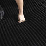 KEIKI 114" U-Shaped Oversized Modular Velvet Sectional Sofa with 2 Chaise Lounge, Modern Style Upholstered 4-Seater Couch with Soft Seat Cushions, Easy Assembly, for Apartment, Living Room, Black KEIKI