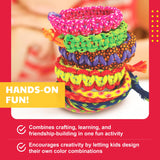 KidzMaker - Friendship Bracelets - DIY Craft Kit for Kids - Create Unique Friendship Bracelet Making KIT with Various Designs and Styles - Includes Braiding Tools, Threads, and Beads for Bracelets 4M