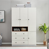 Generic Tall Wardrobe Armoire White 3 Door & 3 Drawers Bedroom Storage Cabinet Closet, Large, E126258846664 Generic