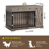 Dog Crate Furniture Kennel with Double Doors Wooden Pet House with 2 Drawers and Storage Cabinet, Indoor Dog Cage Farmhouse Modern Side End Table for Small Medium Dogs, Rustic TTVIEW