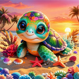 Sea Turtle Diamond Art Kits for Adults,DIY 5D Cute Turtle Diamond Painting Kits for Beginners,Round Full Drill Diamond Dots Paintings Picture Gem Art Craft for Home Wall Art Decor Gifts 14x14 inch Ammklfh