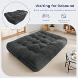 MAXYOYO 8" Futon Mattress Full Size, Ultra Thick Futons Sofa Couch Bed Tufted Sleeper Sofa Bed, Floor Mattress for Adults, Shredded Foam Filling (Frame Not Included), Dark Grey MAXYOYO