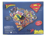 Aquarius Superman Logo 600 Piece 2 Sided Diecut Shaped Jigsaw Puzzle AQUARIUS