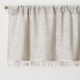 Boho Tassel Kitchen Valances for Windows Modern Farmhouse Cotton Linen Valance Curtains Topper Country Rustic Bathroom Small Window Treatment Bohemian Decor (55x15 inch, Natural) Oindec