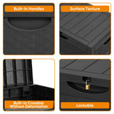 ZYJOYY 33 Gallon Resin Deck Box, Weatherproof Outdoor Storage Box for Patio, Garden, Pool, and Yard, Lockable Waterproof Bin for Tools, Cushions, and Accessories, Black ZYJOYY