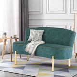 ALISH Upholstered Loveseat Settee Small Sofa Couch Modern Accent Sofa Bench with Backrest for Living Room Bedroom Teal ALISH