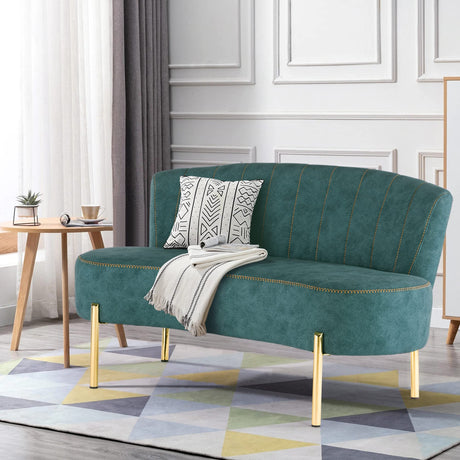 ALISH Upholstered Loveseat Settee Small Sofa Couch Modern Accent Sofa Bench with Backrest for Living Room Bedroom Teal ALISH