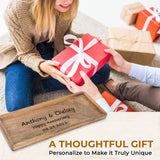 Personalized Wooden Serving Platters - Custom Wood Serving Tray with Raised Edges - Decorative Rectangular Wooden Trays for Food, Fruits, Snacks, Personalized Passion