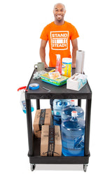 Stand Steady Tubstr Large 2 Shelf Utility Cart Supports Up to 200 lbs - Heavy Duty Hybrid Tub & Flat Shelf Cart, Rolling Storage Cart & Tool Cart for Stand Steady