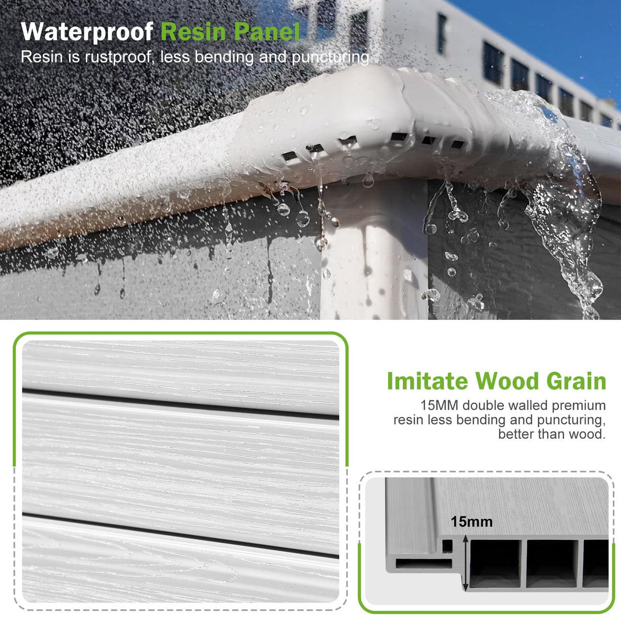 WACASA Outdoor Storage Sheds with Floor, 8X4FT Waterproof Resin Sheds with Lockable Door, Window & Vents, Plastic Storage Shed for Patio, Garden, Yard, Tools WACASA