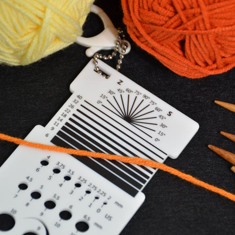 UPTTHOW Knitting Needle Gauge Spinning Control Card Multifunctional Combo Ruler for Spinners Yarn Measuring Tools WPI Guide Gauge Crochet Accessories UPTTHOW