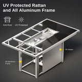 EAST OAK 52'' Propane Fire Pit Table, 60,000 BTU Gas Firepit W/Large Tempered Glass Tabletop, CSA Certified Outdoor Patio Fire Table with 9.2 lbs Glass Stone & Removable Lid, Grey EAST OAK