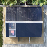 WELYAS 10x12 FT Metal Outdoor Storage Shed, Reinforced Frame Heavy Duty Large Waterproof Garden Tool Sheds with Unique Skylight Windows Air Vent for Patio Yard，Dark Grey WELYAS