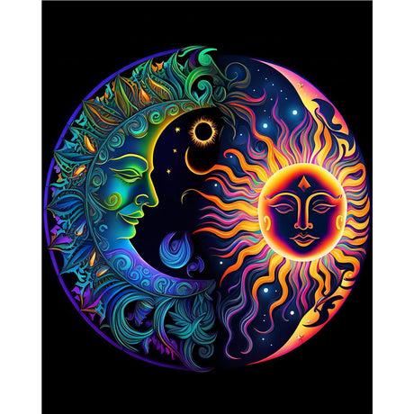 Moon Paint by Number for Adults-Paint by Numbers for Adults Beginner, Sun Paint by Numbers for Gift Home Wall Decor (16x20 inch) HITO