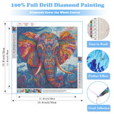 Abstract Elephant Diamond Art Kits for Adults, Animal Diamond Painting for Beginners, Diamond Dot, Dimond Art Paintings Kit, DIY Gem Painting Kit, Crafts for Adults, Home Wall Decor Gifts (14x14inch) Rekxtmo