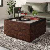 Sauder Manhattan Gate Modern Square Coffee Table, Rich Walnut Finish Sauder
