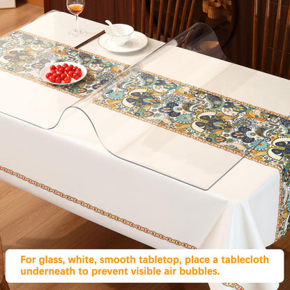 42 x 96 Inch 8ft Clear Plastic Dining Table Protector Tablecloth Desk Pad Mat Wooden Furniture Coffee Glass Conference Dinner Banquet Table Cloth Top Protection Countertop Cover Waterproof PVC Vinyl