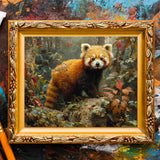 XTXGERL Paint by Number for Adults, Red Panda Ramble in Forest, Adult Crafts Paint by Numbers for Beginner, DIY Handmade Gifts 16x20 inch XTXGERL