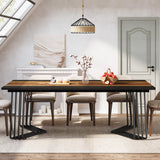 Tribesigns 79-Inch Dining Table for 8-10 People, Industrial Large Kitchen Table Dining Room Table for Living Room, Kitchen, Rectangular Dinner Table with Metal Frame, Rustic Brown Tribesigns