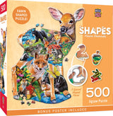 MasterPieces 500 Piece Shaped Jigsaw Puzzle for Adults, Family, Or Youth - Fawn Friends - 20.9"x27" Masterpieces