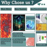 bleihum Starry Night Diamond Painting Kits- Tree Diamond Art for Adults,Gem Painting Crafts for Adults Home Wall Decor,DIY 5D Gem Art Moon Perfect for Relaxation(12x16 Inch) bleihum