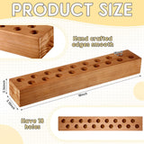 Mumufy Wood Taper Candle Holders for Table Centerpiece Giant Wooden Birthday Party Candlestick Farmhouse Candle Holders Decorations for Wedding Anniversary Desktop, 18in (Dark Brown) Mumufy