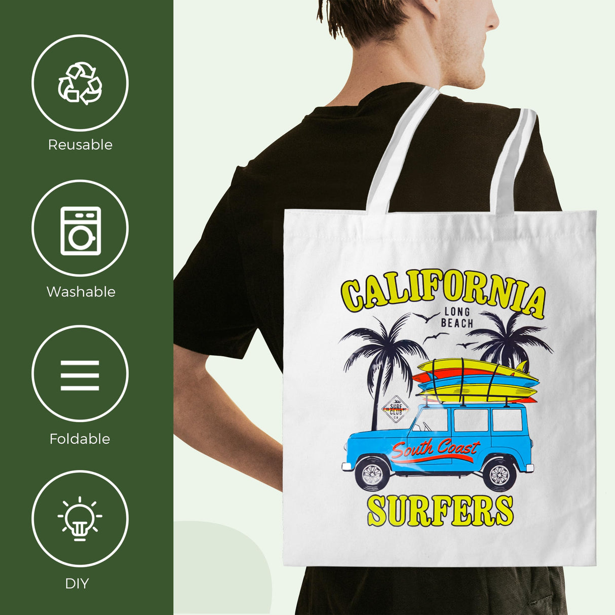 Joyclub 10 Pack Sublimation Tote Bags Blanks Bulk Polyester Canvas Bags Reusable Grocery Bags to Decorate Painting Crafting Sublimation DIY For Gift Joyclub