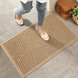 HIYARD Sturdy Front Door Mat, Absorbent Muddy Dirt Resist Welcome Door Mats Outdoor Indoor, Stain and Fade Resistant, Non-Slip Backing Entry Mat Low Profile Doormat for Entryway, 29×17, Beige HIYARD