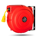 ReelWorks Extension Cord Reel Retractable 12AWG x 65' Foot 3C/SJT Heavy Duty Commercial Cable Triple Tap Connector Power 15A 125VAC 1875W ReelWorks
