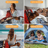 KAFFUL Highland Cow Blanket, Brown Cow in Red Truck, Women's Gift, Winter Snowflakes Farmhouse Decor, 50"x40" KAFFUL