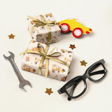 SaringSwoon Construction Birthday Wrapping Paper for Boys Kids- Gift Wrap With Tractor & Trucks, Happy Birthday, Balloons, Cake and Gifts for Birthday, Baby Shower - 28x40 Inches, 4 Folded Sheets SaringSwoon