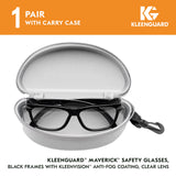 KLEENGUARD™ V30 Maverick™ Safety Glasses (56567), Clear Lenses with KleenVision™ Anti-Fog coating, Black Frame, Carrying Case, Eyewear for Men and Women KLEENGUARD