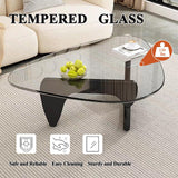 Modern Glass Coffee Table, Mid Century Small Coffee Table, Coffee Table for Living Room,Suitable for Bedroom Living Room Reception Office Tables (Black/Transparent, Small) LZYFY